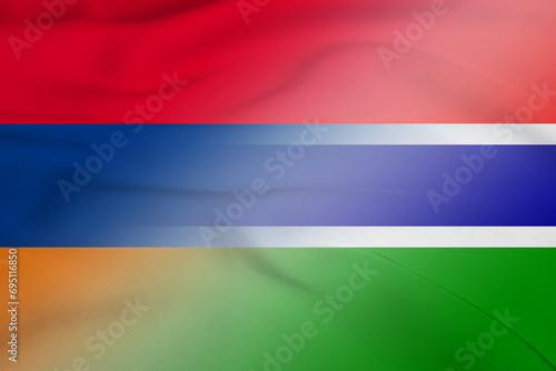 Armenia and Gambia national flag international relations GMB ARM photo