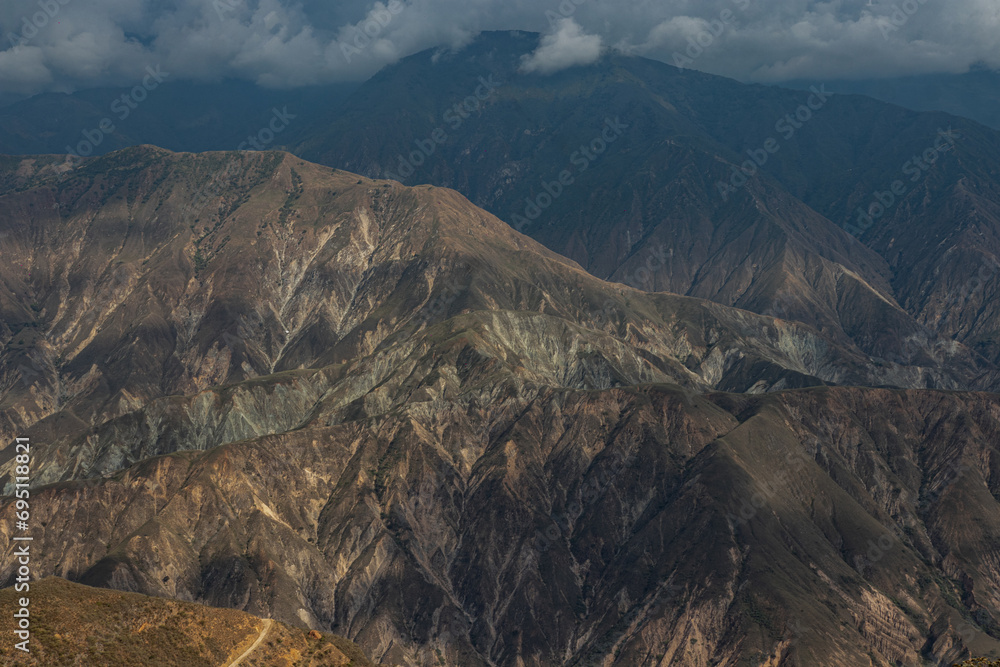 panoramic photo of the chicamocha canyon in colombia