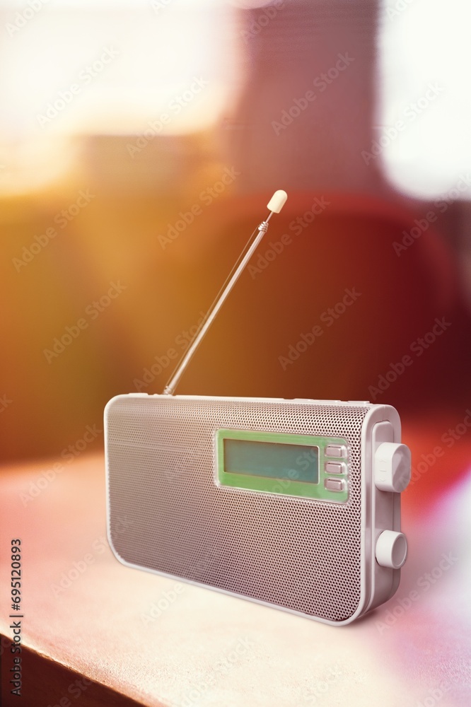 Obraz premium vintage radio Retro broadcast on background.