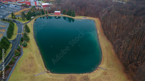 Aerial of Poconos Moutain in the Winter  photo