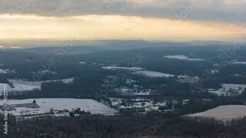 Aerial of Poconos Moutain in the Winter  © Jin