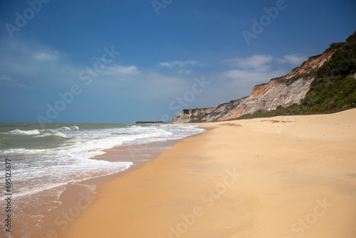beach and sea, Bahia, Brasil , Trancoso ,cliffs 