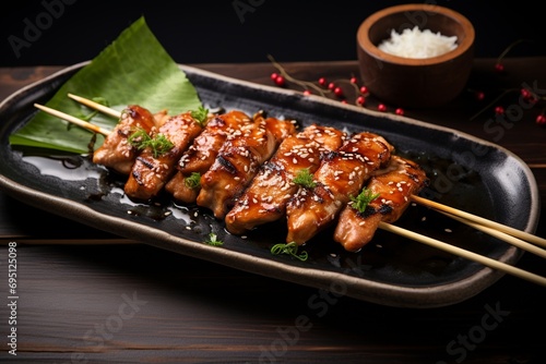 Yakitori Elegance: Grilled Chicken Skewers in Minimalist Style
