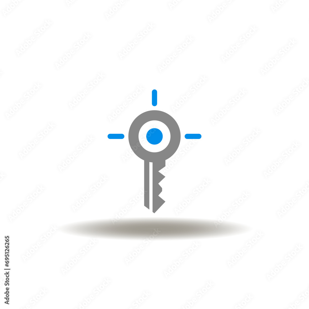 Vector illustration of key with aim sign. Icon of PMS Property Management System. Symbol of PKI Public Key Infrastructure. Pictogram of KPI Key Performace Indicator. Vector illustration of key with aim sign. Icon of PMS Property Management System. Symbol of PKI Public Key Infrastructure. Pictogram of KPI Key Performace Indicator.