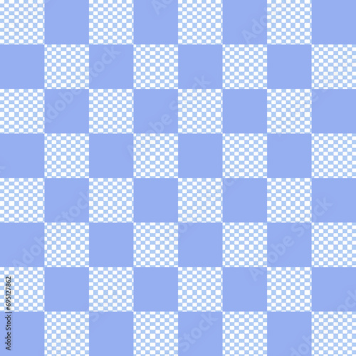 Seamless Pattern Blue Checks with Small Check