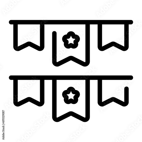 pennants line icon