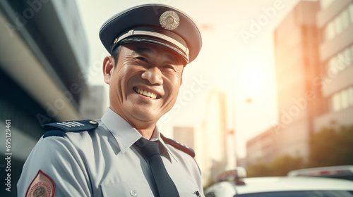 笑顔の中年の警備員男性 photo