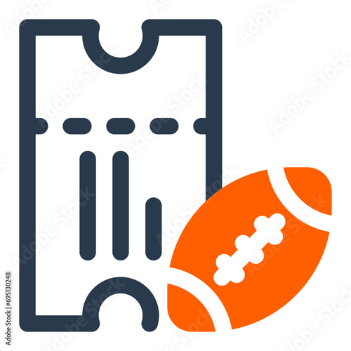 Ticket Vector Icon Illustration for American Football Event