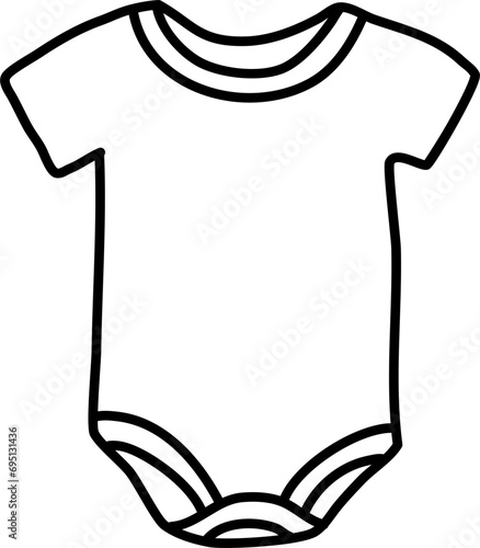 Baby Onesie Drawing Doodle Vector Illustration