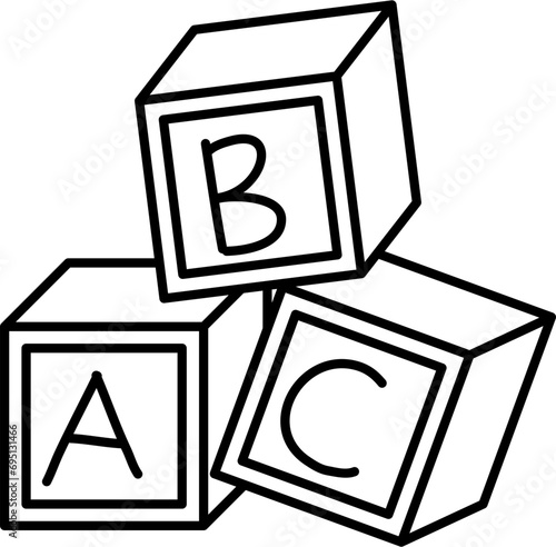 Baby Blocks Drawing Doodle Vector Illustration