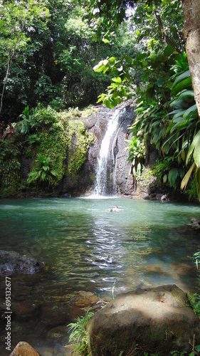 Une belle cascade dans la luxuriante foret tropicale