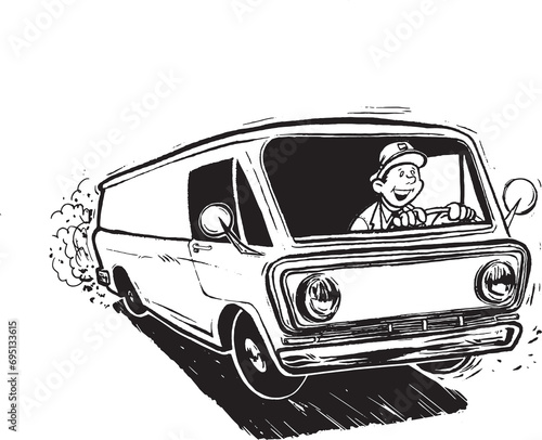 Delivery Van Front View