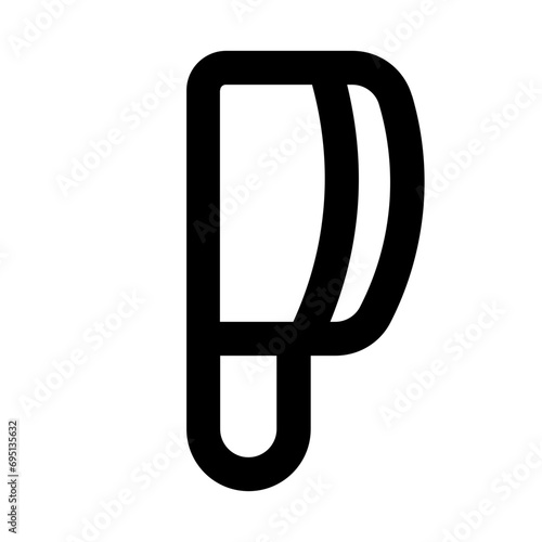 Cleaver Knife Line UI Icon