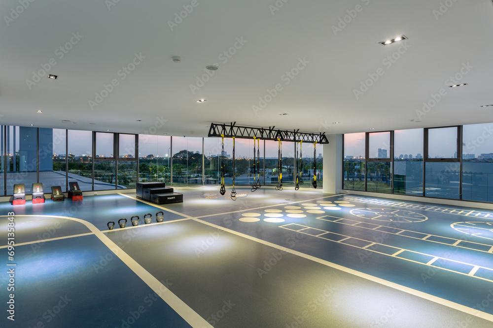 Bangkok, Thailand November 28, 2023 Gym interior with luxury