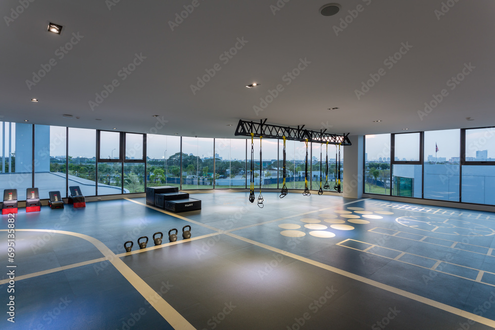Bangkok, Thailand November 28, 2023 Gym interior with luxury