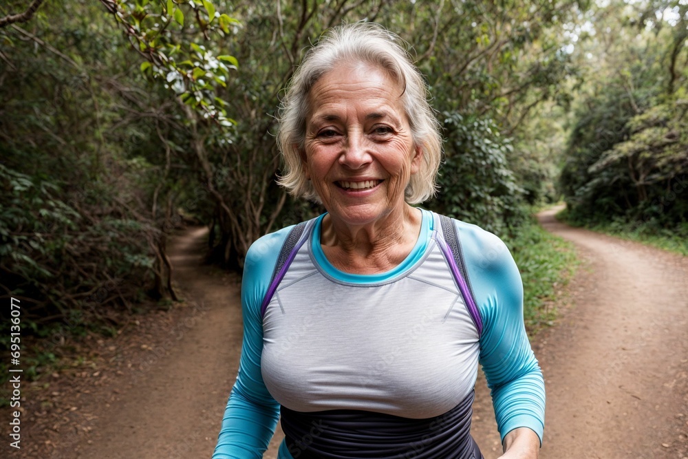 elderly adult old lady walking in a hiking trail outdoors being healthy and fit living young and feeling refreshed elderly adult old lady walking in a hiking trail outdoors being healthy and fit living young and feeling refreshed