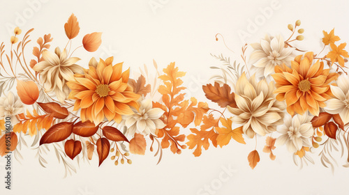Autumn flower background. AI generative.