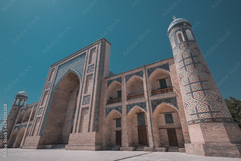 Decorated arches of the Kukeldash Madrasah next to Chorsu bazaar, Tashkent