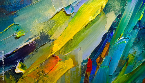 Vivid, textured abstract art: colorful strokes and blends on canvas, showcasing expressive brushwork & dynamic hues