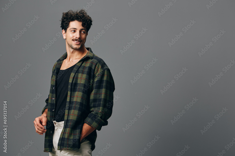 Man one face smile male trendy fashion shirt handsome copyspace hipster portrait Man one face smile male trendy fashion shirt handsome copyspace hipster portrait