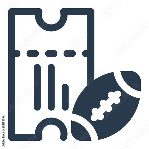 Ticket Vector Icon Illustration for American Football Event