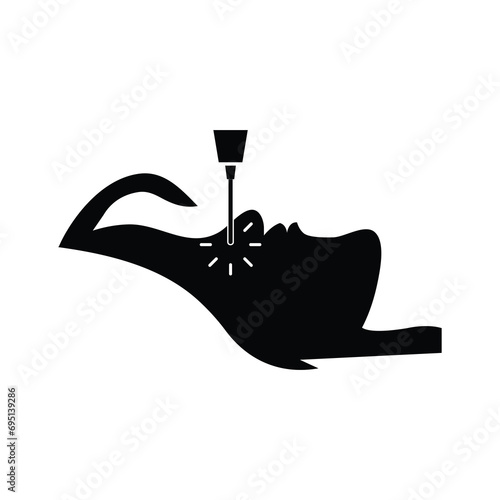 facial laser surgery icon. anti aging icon for mobile concept and web apps. flat simple illustrationn on white background..eps
