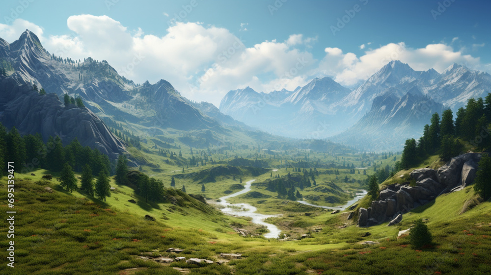 landscape with mountains landscape with mountains
