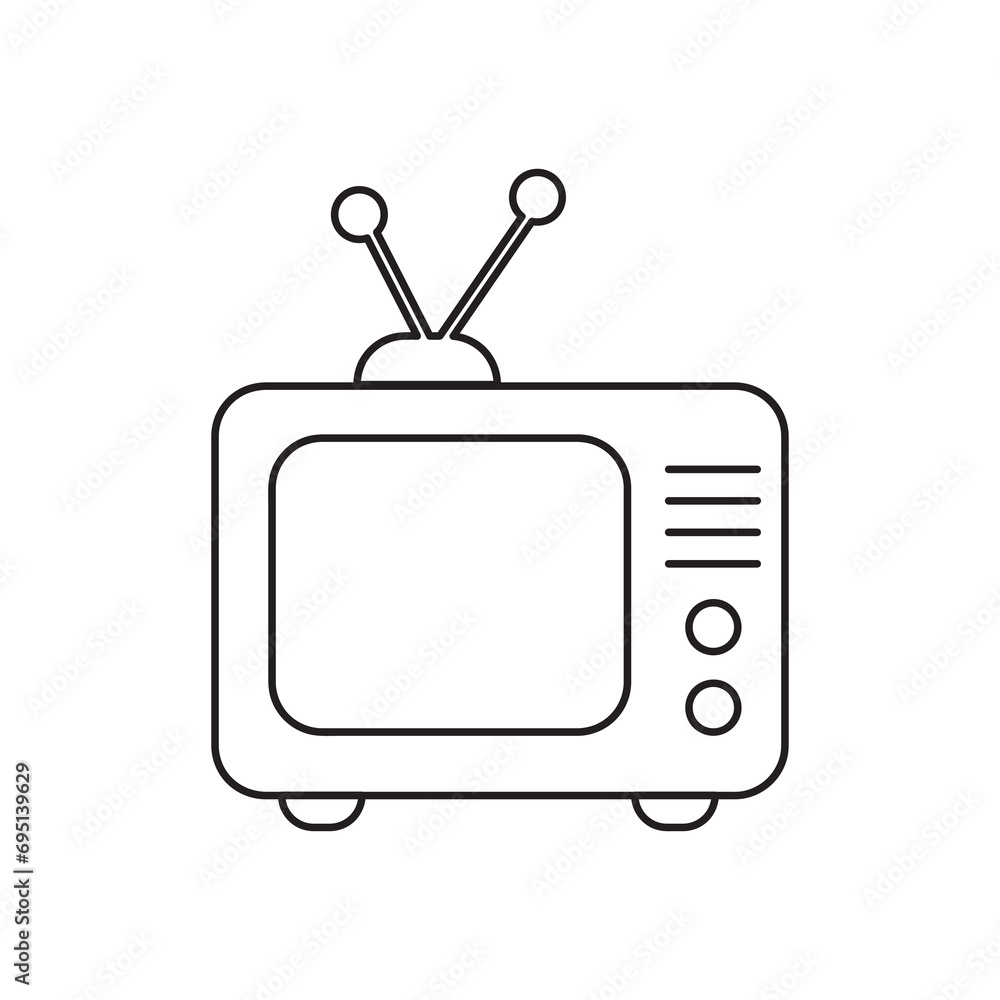 Old Tv Icon. Web element. linner illustration, simple icon for websites, on white background..eps Old Tv Icon. Web element. linner illustration, simple icon for websites, on white background..eps