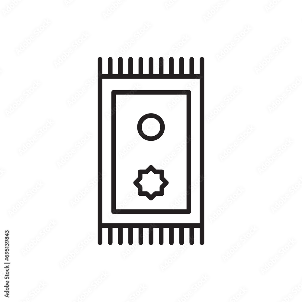 Prayer rug icon flat simple liner illustration on white background..eps Prayer rug icon flat simple liner illustration on white background..eps
