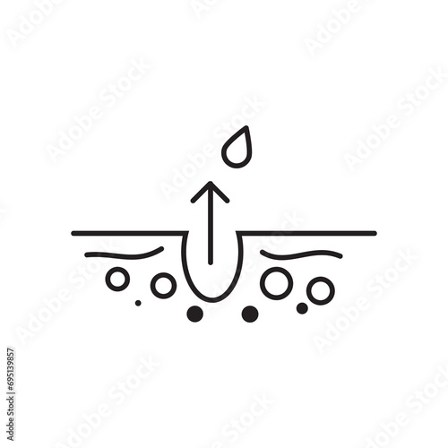 Papilla, skin icon. Element of skin care icon. flat simple illustration on white background..eps