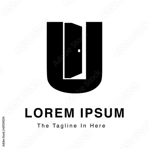 open door logo combined letter U