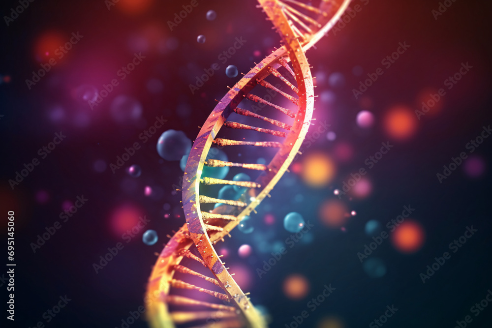 DNA close-up illustration, medical science and technology research concept background DNA close-up illustration, medical science and technology research concept background
