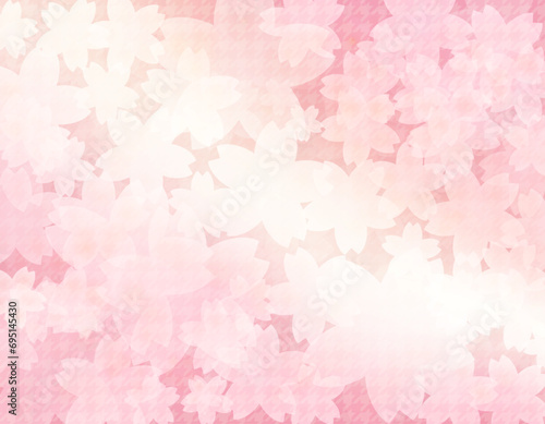 桜の花びらの和柄背景イラスト ピンクのグラデーション背景