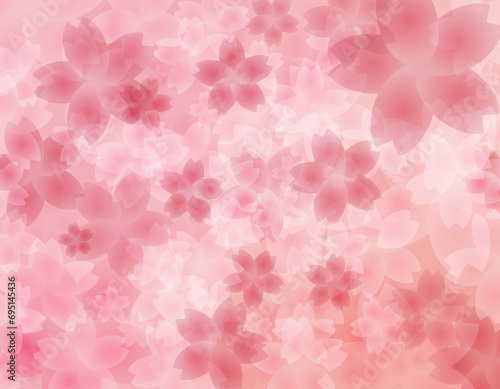 桜の花びらの和柄背景イラスト ピンクのグラデーション背景 ©  NiSihSion