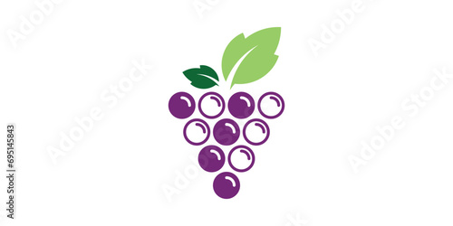 minimalist grape logo design, symbol, icon, vector.
