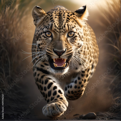 leopard's attack, Realistic images of wild animal attacks