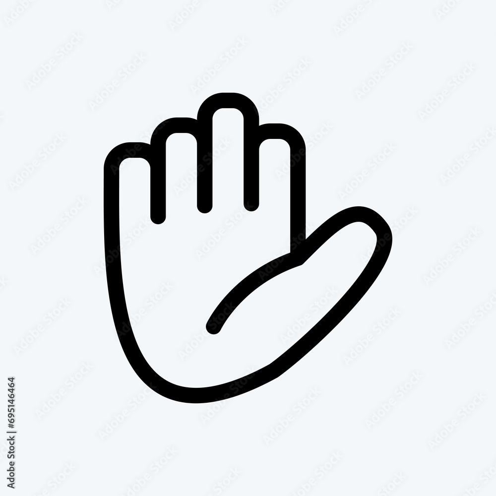 Icon Stop. suitable for Security symbol. line style. simple design editable. design template vector. simple illustration Icon Stop. suitable for Security symbol. line style. simple design editable. design template vector. simple illustration