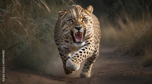 leopard's attack, Realistic images of wild animal attacks