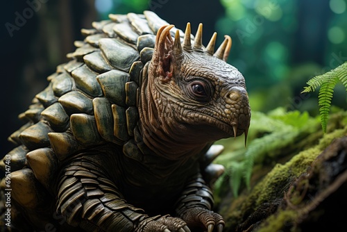 In the vibrant tropical forest  a dynamic 4K Ultra HD documentary showcases the dynamic wildlife focus  revealing the detailed life of an armadillo as it navigates its lush and exotic habitat.