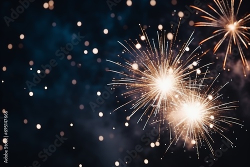 Large fireworks colourful gold festive celebrate dark event exploding glow party new year atmosphere illuminated sparks backgrounds sky fire bright volley tradition display christmas salute sparkler