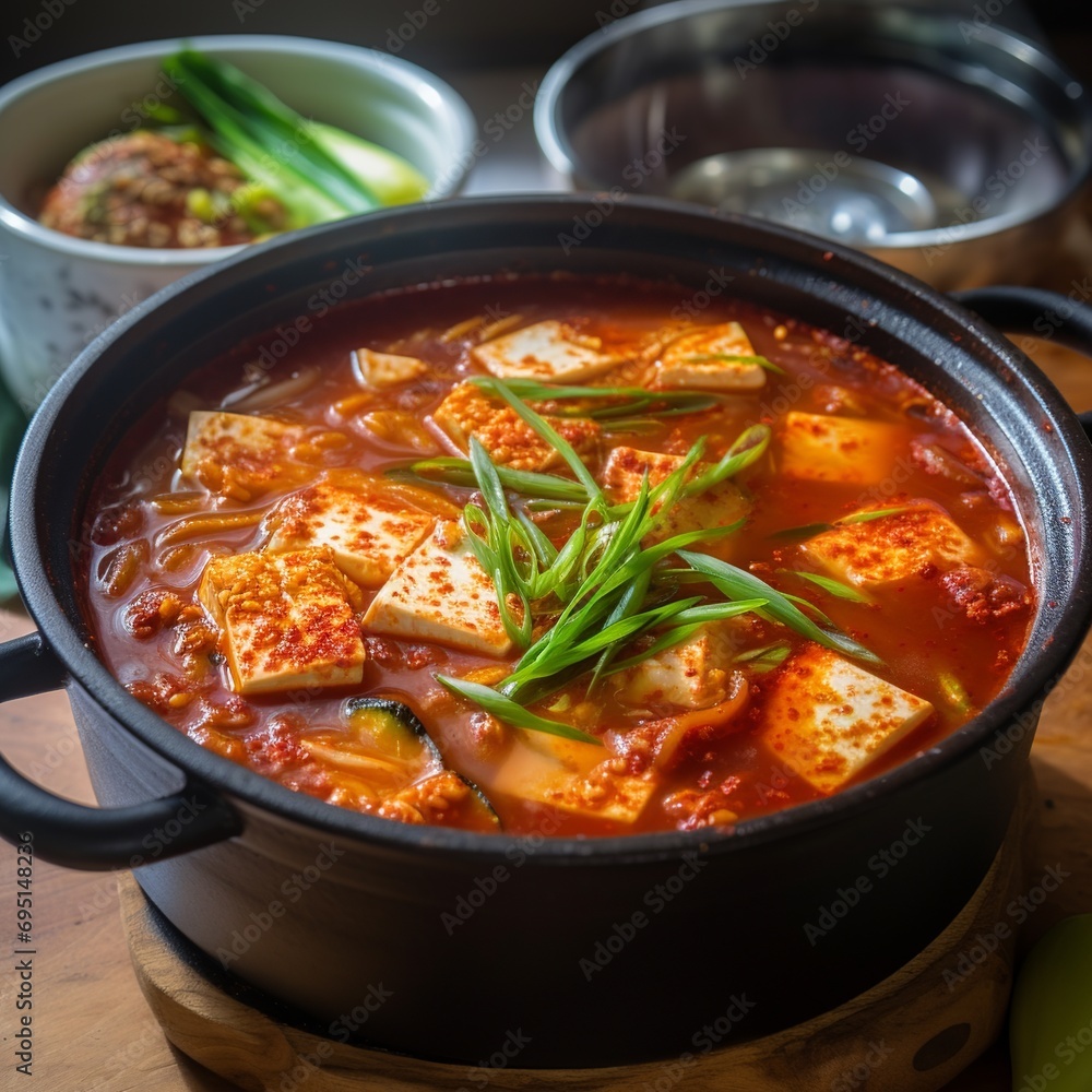Spicy Comfort: Sundubu-jjigae, Hot and Flavorful Tofu Stew Spicy Comfort: Sundubu-jjigae, Hot and Flavorful Tofu Stew