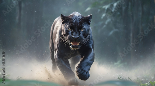 Black Panther's attack, Realistic images of wild animal attacks