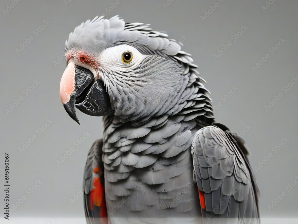 Obraz premium grey parrot portrait