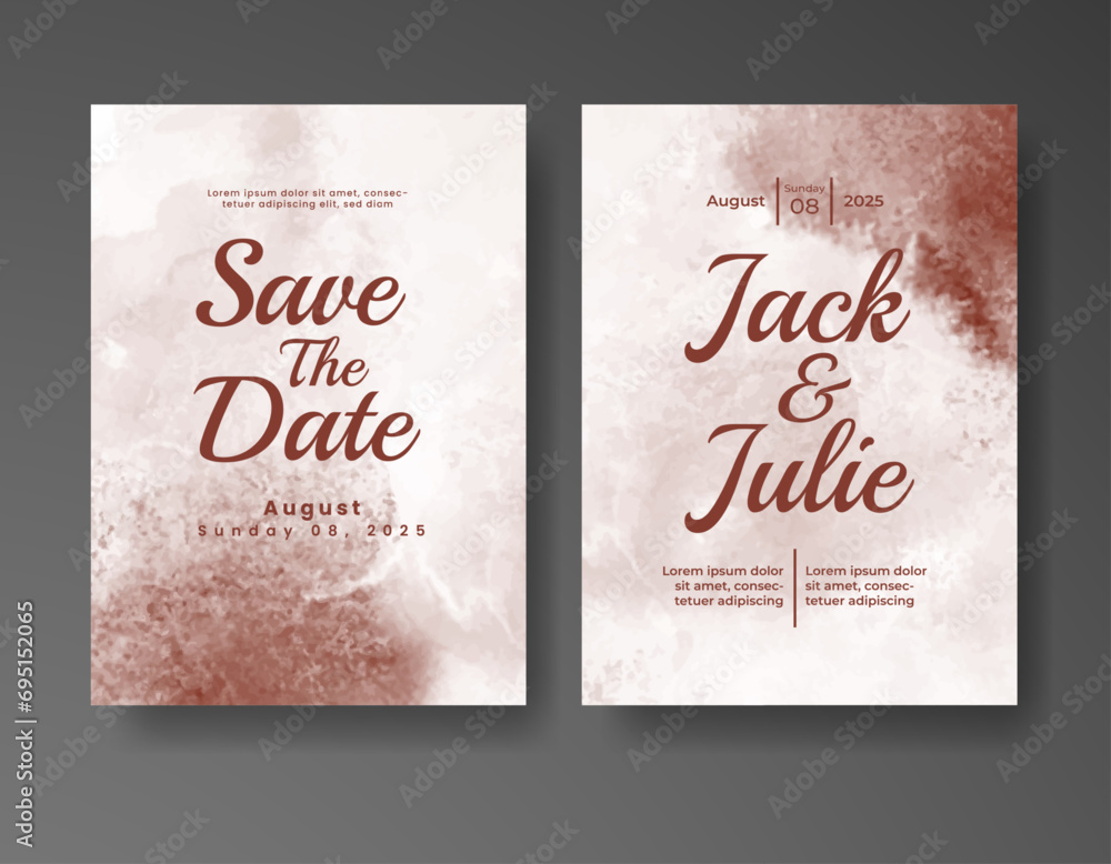 Wedding invitation with abstract watercolor background Wedding invitation with abstract watercolor background