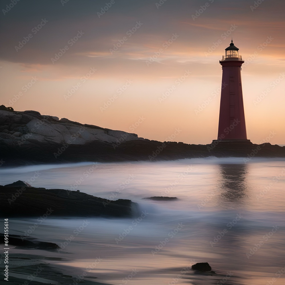 A spooky lighthouse on a rocky coastline3