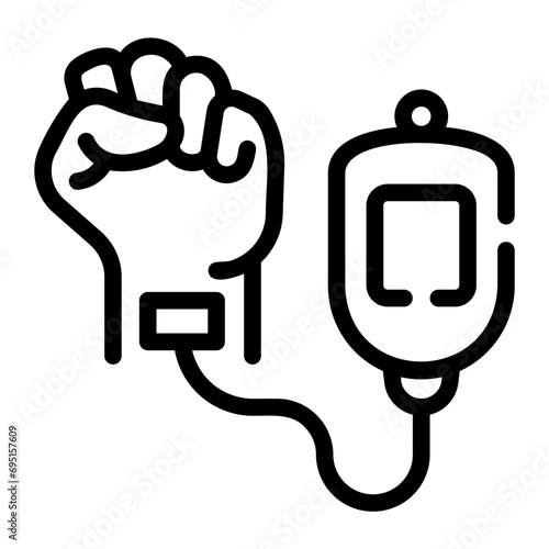 blood transfusion Line Icon