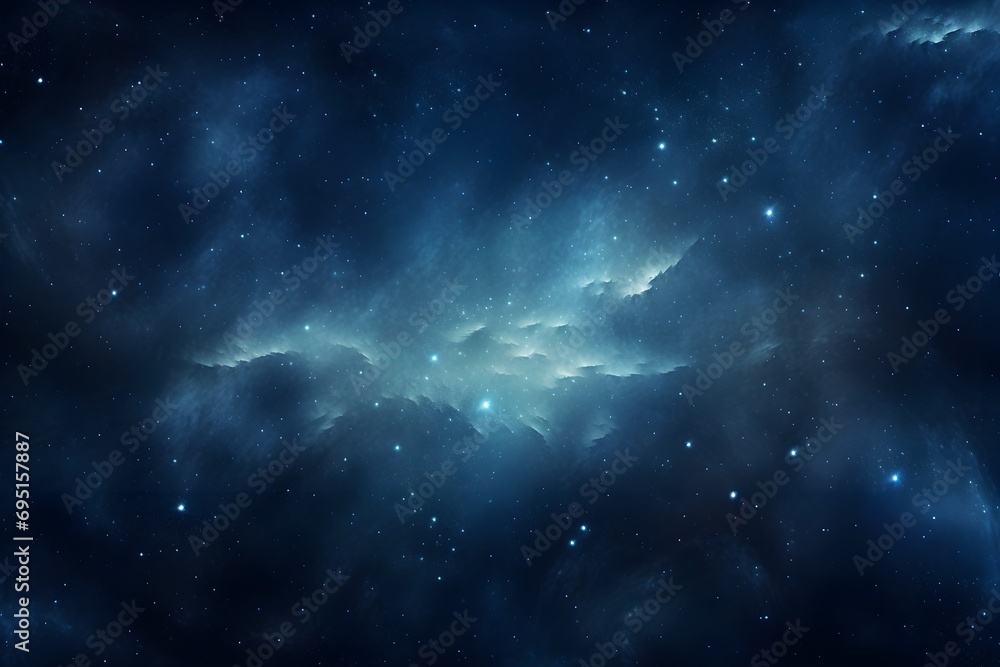 Celestial bodies and cosmic dust converge in a galactic-inspired abstract background