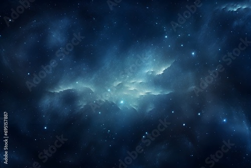 Celestial bodies and cosmic dust converge in a galactic-inspired abstract background