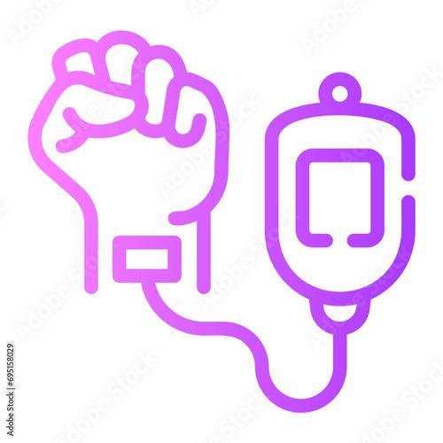 blood transfusion Line Gradient Icon