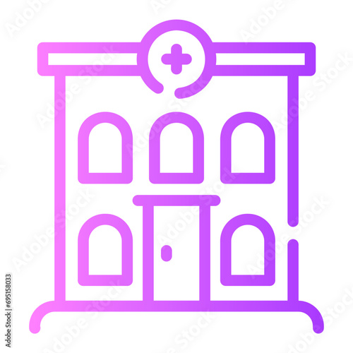 hospital Line Gradient Icon